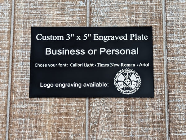 3 X 5 engraved metal plate