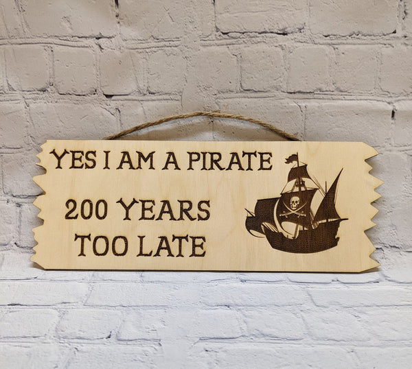 Pirate wood sign