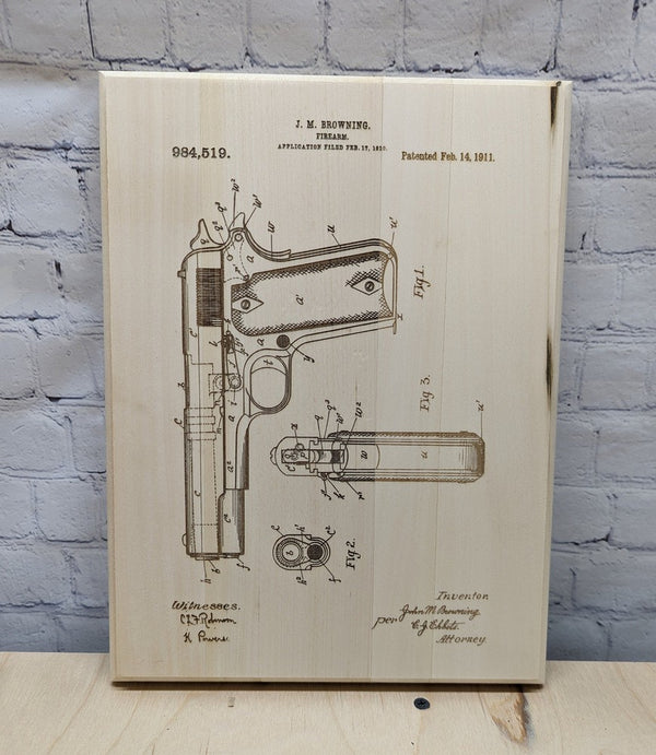 Gun wooden plaque
