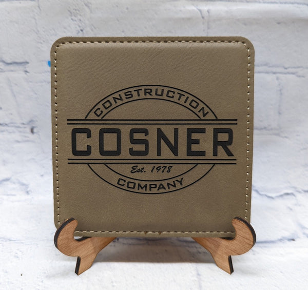 Cosner leatherette coaster