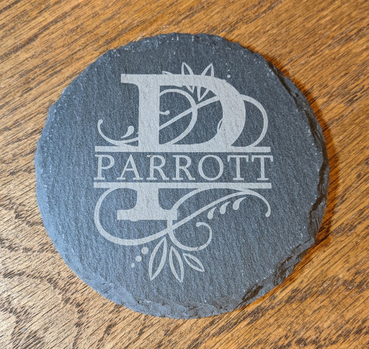 Parrott monogram slate coaster