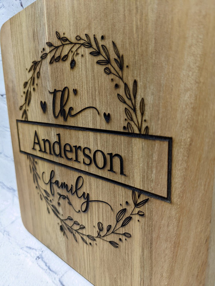 Engraved "Anderson" wood trivet