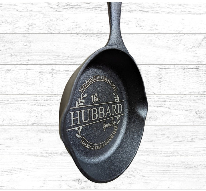 Hubbard engraved cast iron pan